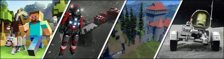Minecraft, Space Engineers, Medieval Engineers und Kerbal Space Program